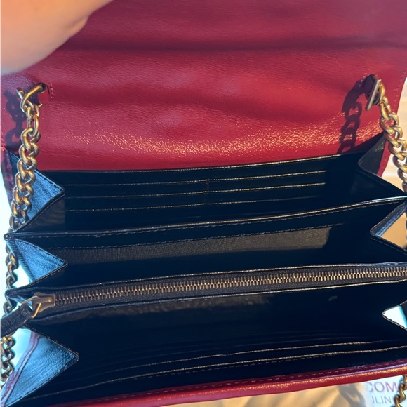 Gucci Black and Gold Chain Bag with Red Trim - Picture 8 of 10